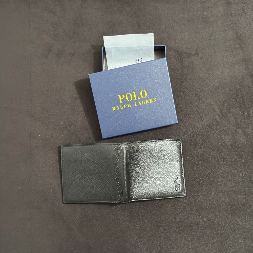 New Polo Ralph Lauren Men's Leather Billfold Wallet